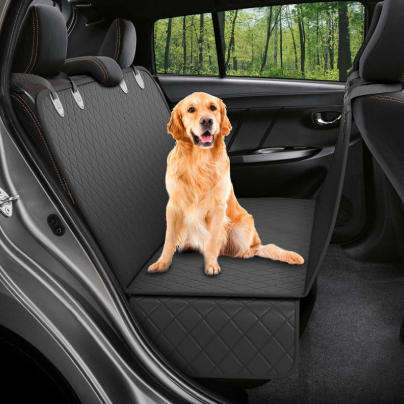 Dog Car Seat Cover with Mesh Window, Hammock Design & Storage Pocket
