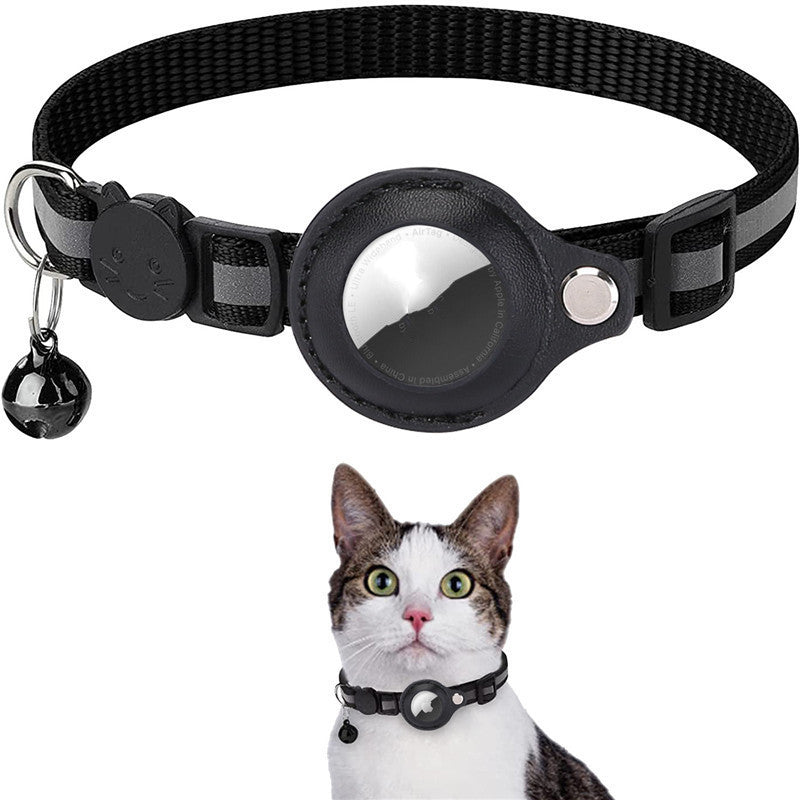 Reflective Waterproof Pet Collar with AirTag Holder – Durable Nylon for Dogs & Cats