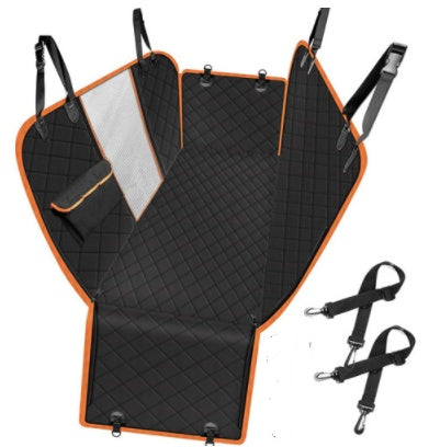 Dog Car Seat Cover with Mesh Window, Hammock Design & Storage Pocket
