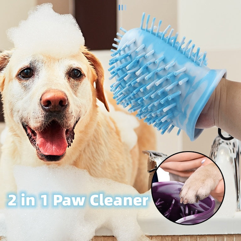 2-in-1 Dog Paw Cleaner Cup – Portable Pet Foot Washer with Soft Brush
