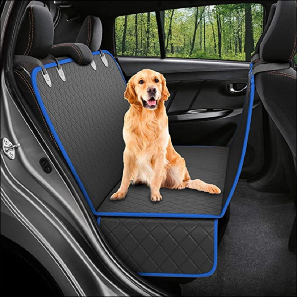 Dog Car Seat Cover with Mesh Window, Hammock Design & Storage Pocket